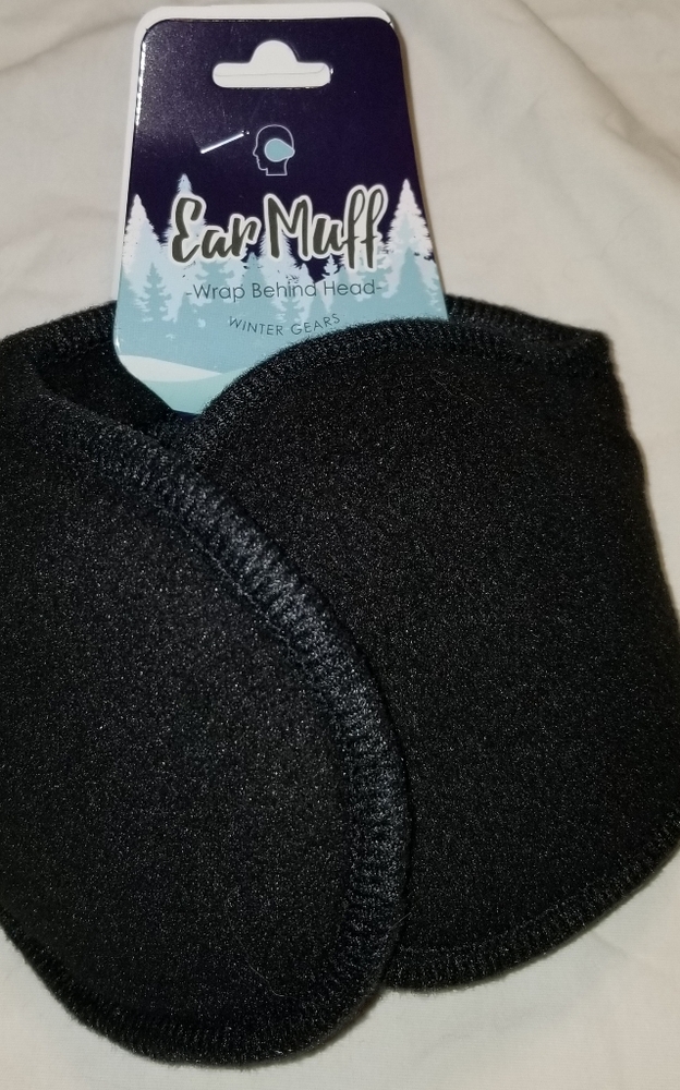 Earmuffs Wrap Around Black New Warm Adjustable